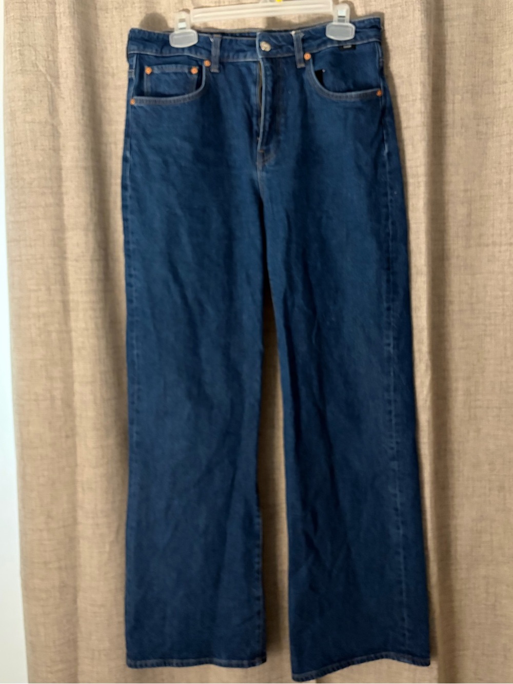 Mavi Dark Blue High-Rise Wide-Leg Jeans